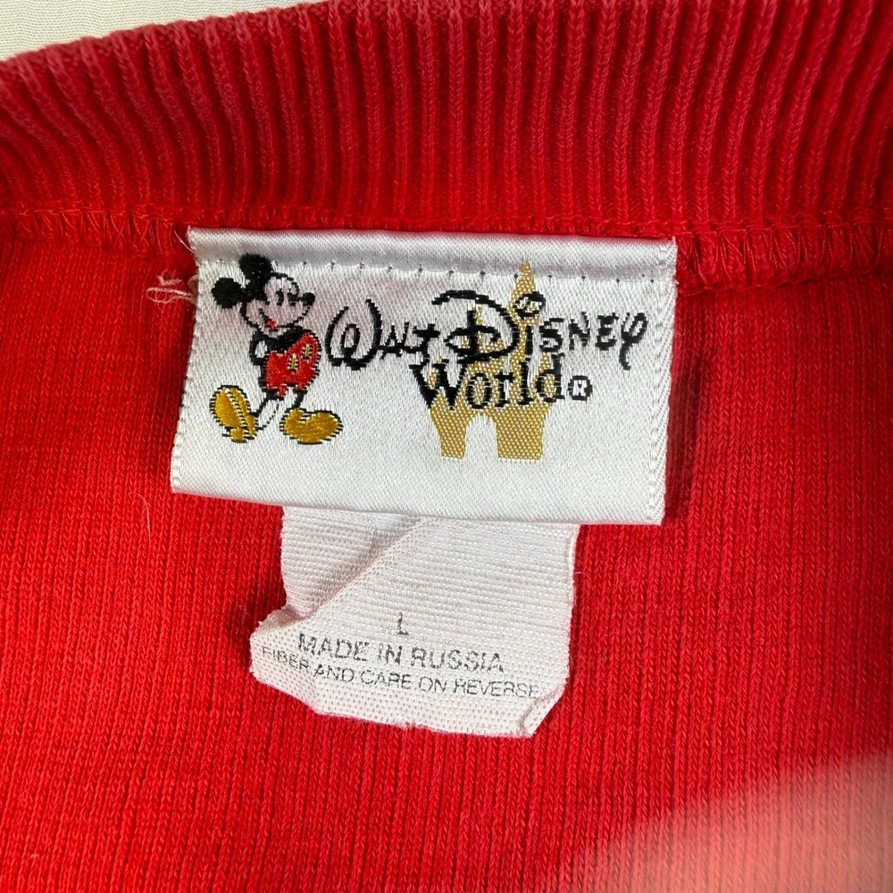 Vintage Disney Embroidered Minnie Mouse Textured Sweatshirt Size Med Russia Made - Picture 4 of 6